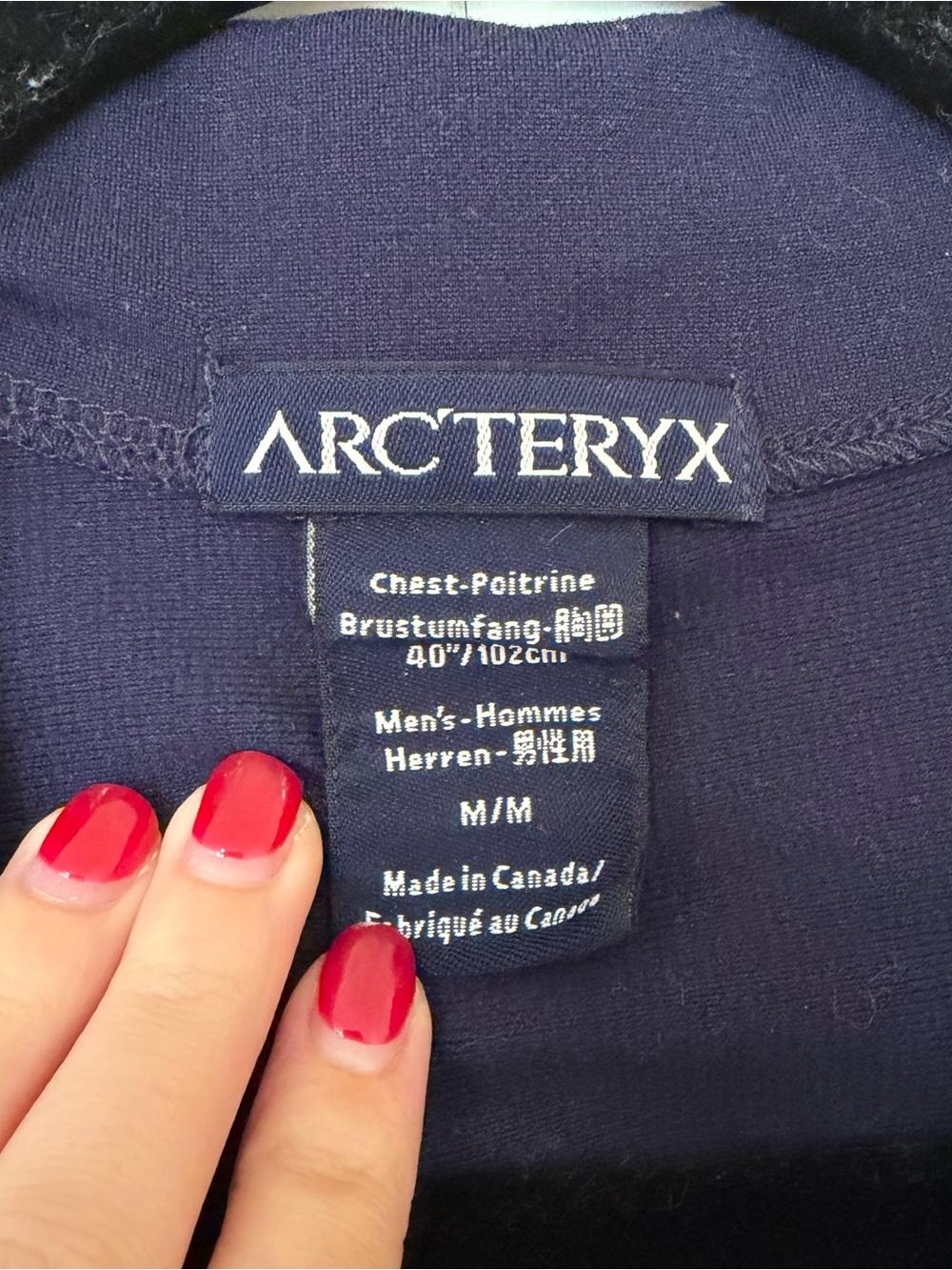 Arc'teryx Navy Rho Lightweight Quarter Zip - Picture 2 of 4